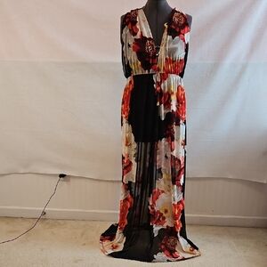 Floral Maxi Bathingsuit swim Wear Cover- Up Dress